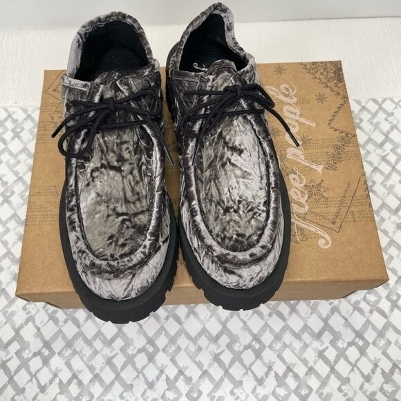 Free People Convertible Velvet Loafer, Gray/Black, Size EU 37 (US 7) - Picture 3 of 3